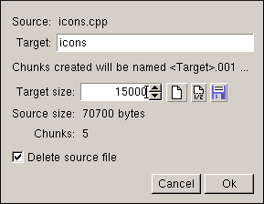 the Split dialog